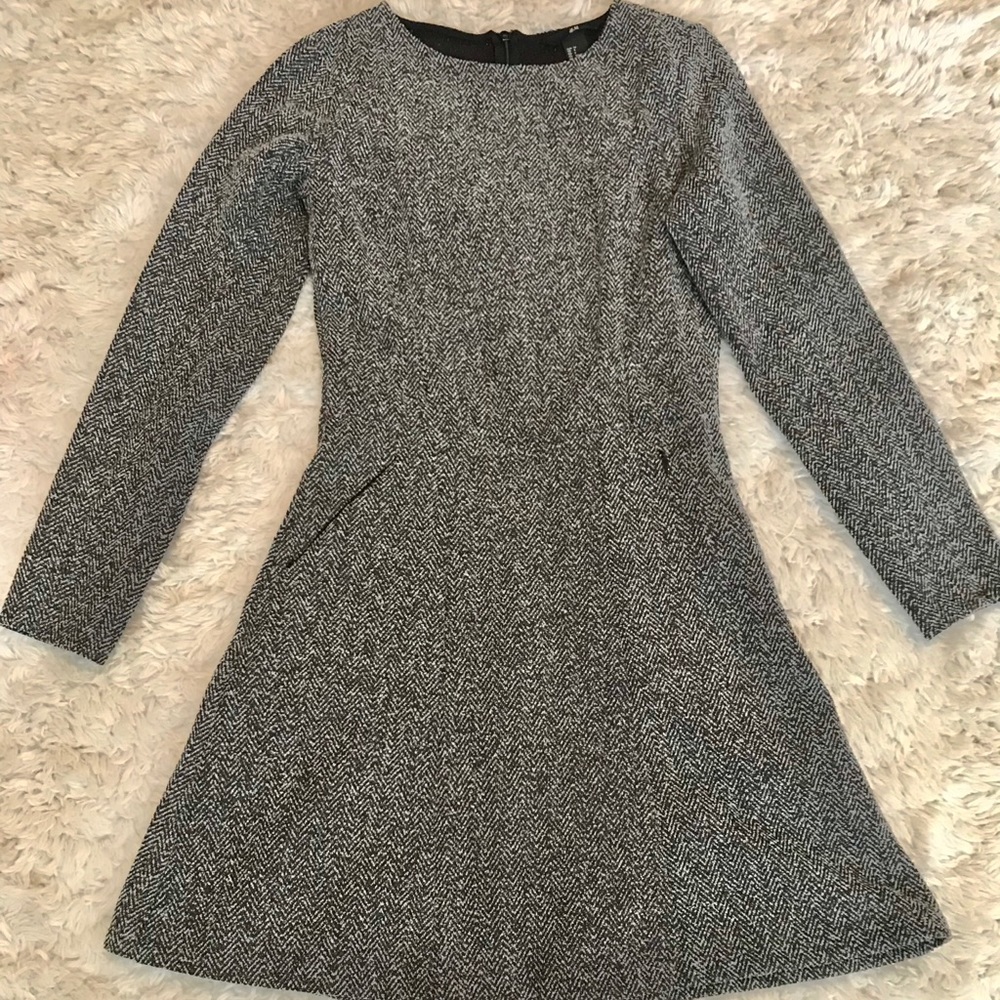 H&M Tweed Midi Skater Dress